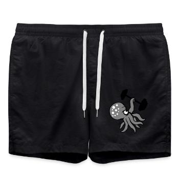 Oktopus Bodybuilder Muskelaufbau Fitnessstudio Gym - Badeshorts - Schwarz - Vorne - AI Model Male 185 light (185cm)