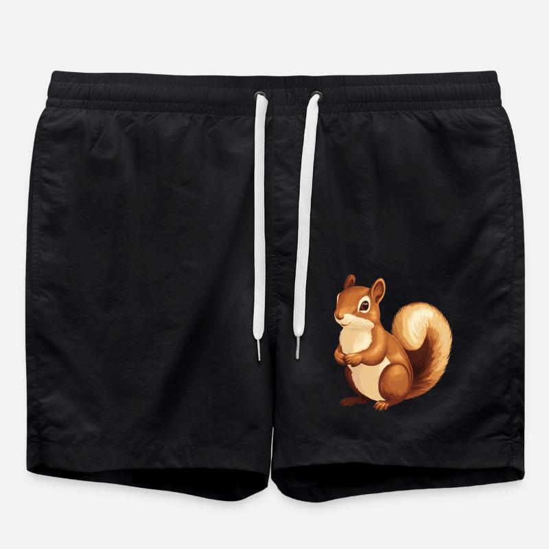 Eichhörnchen - Badeshorts - Schwarz