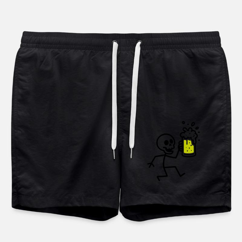 Skeleton Beer Drinking - Swim Trunks - black