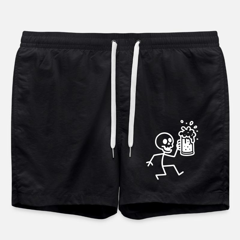 Squelette Bière Drôle - Short de bain - noir