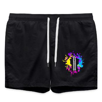 Langeoog Splash Wasserturm - Badeshorts - Schwarz - Vorne - AI Model Male 185 light (185cm)