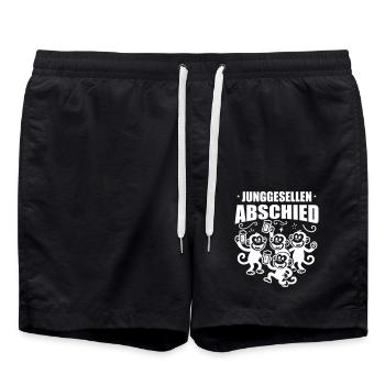 Junggesellenabschied Jga Affen Bier - Badeshorts - Schwarz - Vorne - AI Model Male 185 light (185cm)
