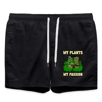 Meine Pflanzen - Badeshorts - Schwarz - Vorne - AI Model Male 185 light (185cm)