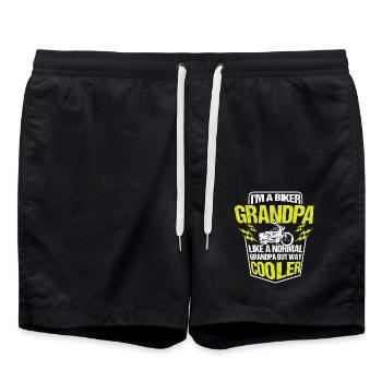 I am A Biker Grandpa - Swim Trunks - black - Front - AI Model Male 185 light (185cm)