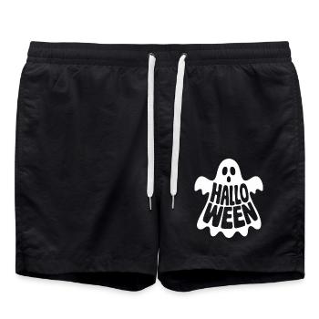 Halloween Ghost - Cool Spooky Logo - Swim Trunks - black - Front - AI Model Male 185 light (185cm)