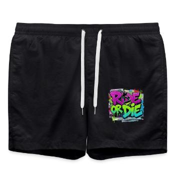 Ride or Die Skateboard Graffiti – Streetstyle - Swim Trunks - black - Front - AI Model Male 185 light (185cm)