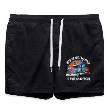 Rien ne me fait peur je suis chauffeur cadeau - Short de bain - noir - Devant - AI Model Male 185 light (185cm)