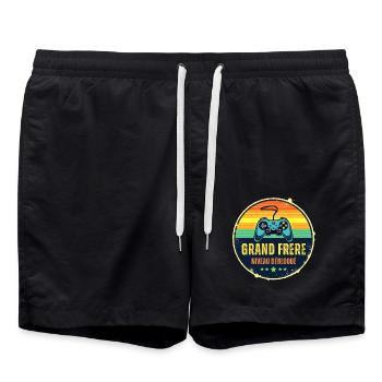 Futur Grand Frère Annonce Naissance Geek Gamer - Short de bain - noir - Devant - AI Model Male 185 light (185cm)