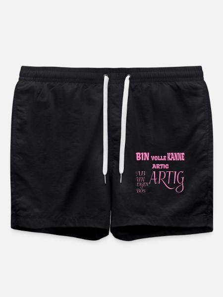 Bin volle Kanne artig - Badeshorts - Schwarz