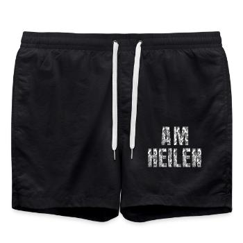 Am heilen - Shirt - Swim Trunks - black - Front - AI Model Male 185 light (185cm)