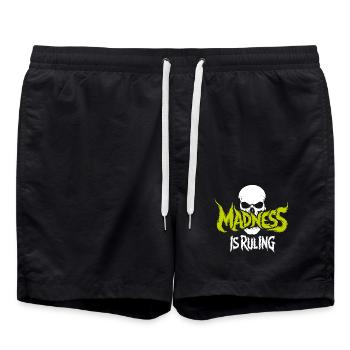 Madness rules the world Motivation Hope - Swim Trunks - black - Front - AI Model Male 185 light (185cm)