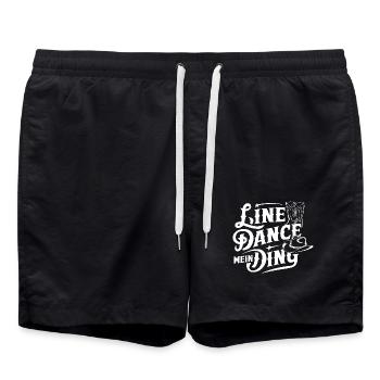 Line Dance Gruppe Training mein Tanzsport - Badeshorts - Schwarz - Vorne - AI Model Male 185 light (185cm)