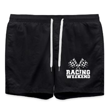 Voitures de week-end de course Symbole de course Drapeau - Short de bain - noir - Devant - AI Model Male 185 light (185cm)