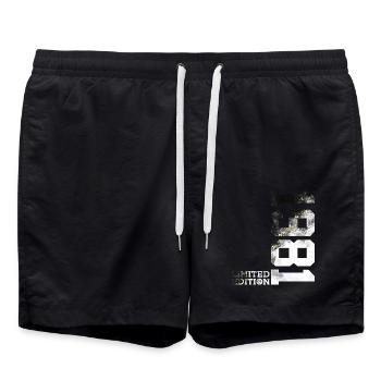 45TH BIRTHDAY LIMITED EDITION 1981 - Swim Trunks - black - Front - AI Model Male 185 light (185cm)