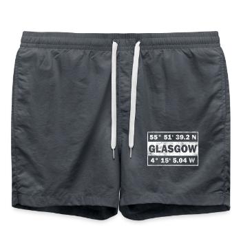 Glasgow Écosse Coordonnées Glasgow - Short de bain - charbon - Devant - AI Model Male 185 light (185cm)