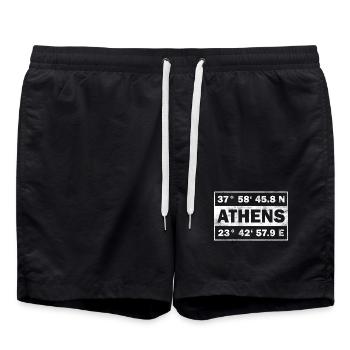 Athènes Grèce Athènes Coordonnées Athènes - Short de bain - noir - Devant - AI Model Male 185 light (185cm)