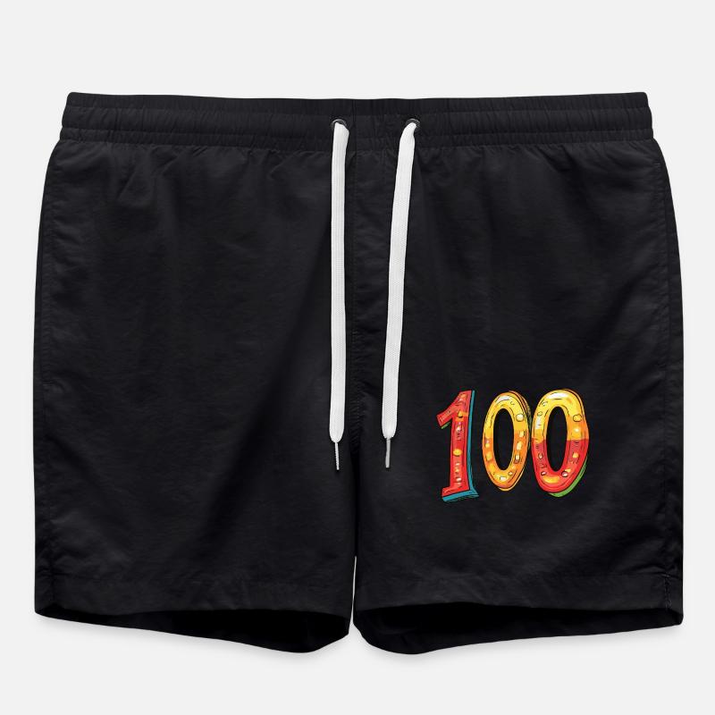 100 Number Comic - Swim Trunks - black