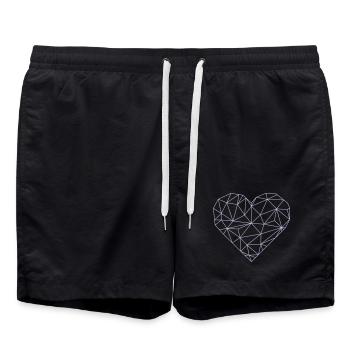 herz - Badeshorts - Schwarz - Vorne - AI Model Male 185 light (185cm)