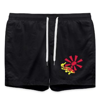 Carpe Koï sur fond éclatant - Short de bain - noir - Devant - AI Model Male 185 light (185cm)