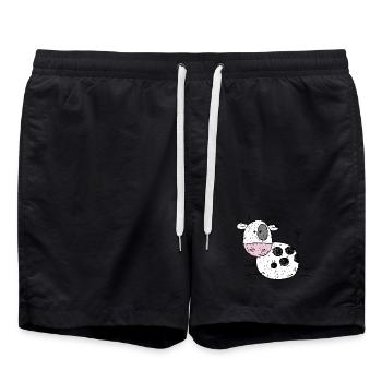 Drôle de vache BD I Enfants Cadeau I Kälbchen - Short de bain - noir - Devant - AI Model Male 185 light (185cm)