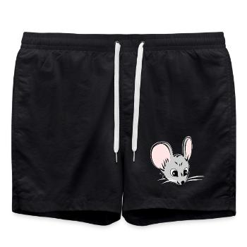 Souris tête de souris - Short de bain - noir - Devant - AI Model Male 185 light (185cm)
