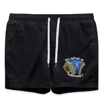 Wos laft heit im Faltenradio | ZiachON ! - Short de bain - noir - Devant - AI Model Male 185 light (185cm)