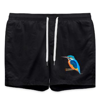 Martin-pêcheur à multiples facettes au plumage brillant - Short de bain - noir - Devant - AI Model Male 185 light (185cm)