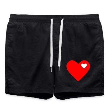 Saint-Valentin, Saint-Valentin, Saint-Valentin - Short de bain - noir - Devant - AI Model Male 185 light (185cm)