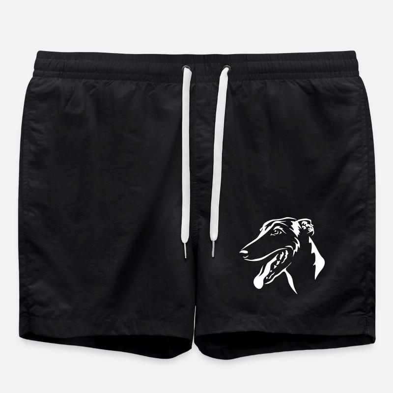 Greyhound Kopf "Black Edition" - Badeshorts - Schwarz