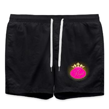 ROYAL Crown Gold Pink - Swim Trunks - black - Front - AI Model Male 185 light (185cm)