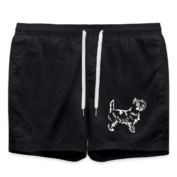 Cairn Terrier "Black Edition" - Badeshorts - Schwarz - Vorne - AI Model Male 185 light (185cm)
