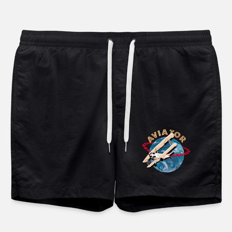 Aircraft Pilot - Aviator - Swim Trunks - black