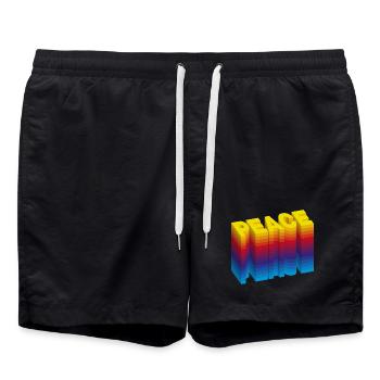 PEACE: A Statement for Love and Harmony - Swim Trunks - black - Front - AI Model Male 185 light (185cm)