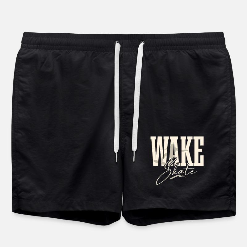 Wakeskate Wakeskating Wakeskater Wakeboard - Swim Trunks - black