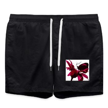 Magischer Schmetterling rot - Badeshorts - Schwarz - Vorne - AI Model Male 185 light (185cm)
