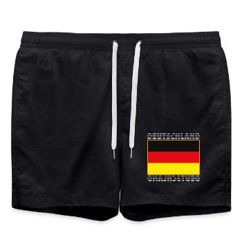 Deutschlandflagge - Deutschland WM / EM Fussball - Badeshorts - Schwarz - Vorne - AI Model Male 185 light (185cm)