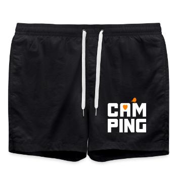 Camping Vogel Camper Nature Fan Vacances Printemps - Short de bain - noir - Devant - AI Model Male 185 light (185cm)