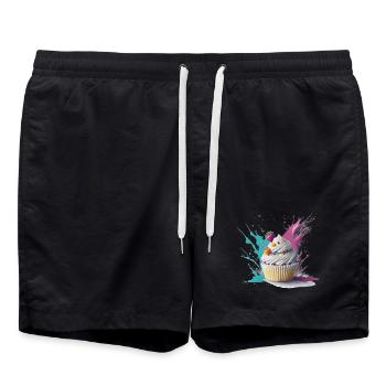 Cupcake sucré - Short de bain - noir - Devant - AI Model Male 185 light (185cm)