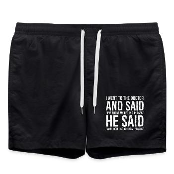 Gebrochenes Bein gebrochen Mein Bein an 3 Stellen lustiges T-Shirt - Badeshorts - Schwarz - Vorne - AI Model Male 185 light (185cm)