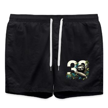 30 Years Sloth 30th Birthday Gift - Swim Trunks - black - Front - AI Model Male 185 light (185cm)
