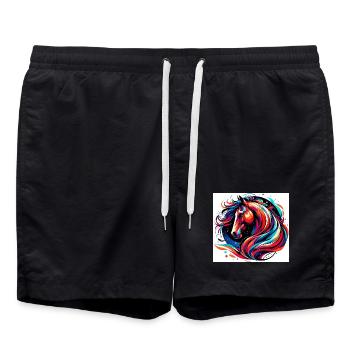 Cheval - Short de bain - noir - Devant - AI Model Male 185 light (185cm)