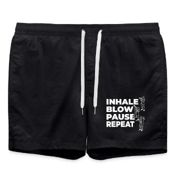 Einatmen Ausatmen Pause Wiederholen - Badeshorts - Schwarz - Vorne - AI Model Male 185 light (185cm)