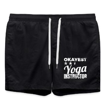 Professeur de yoga moyen - Short de bain - noir - Devant - AI Model Male 185 light (185cm)
