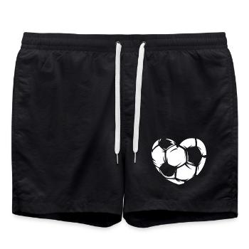 Football Amour Coeur Symbole Illustration Équipe - Short de bain - noir - Devant - AI Model Male 185 light (185cm)