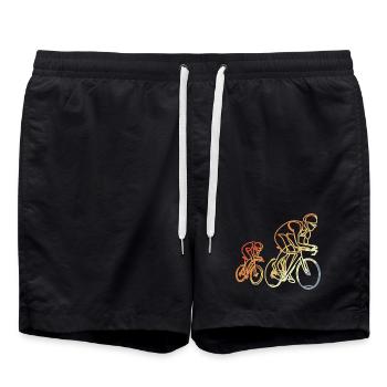 Rennrad Retro Stil - Badeshorts - Schwarz - Vorne - AI Model Male 185 light (185cm)