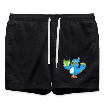 Papagei Geburtstag Paket - Badeshorts - Schwarz - Vorne - AI Model Male 185 light (185cm)