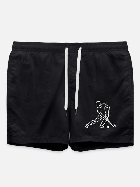 Field Hockey Drawing - Swim Trunks - black