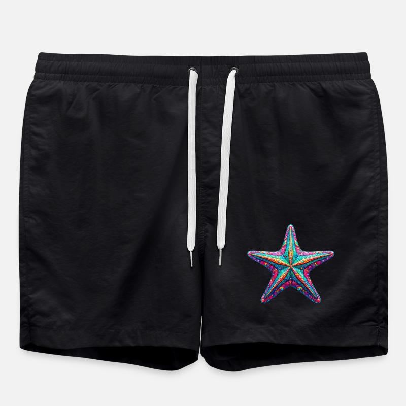 Seestern - Badeshorts - Schwarz