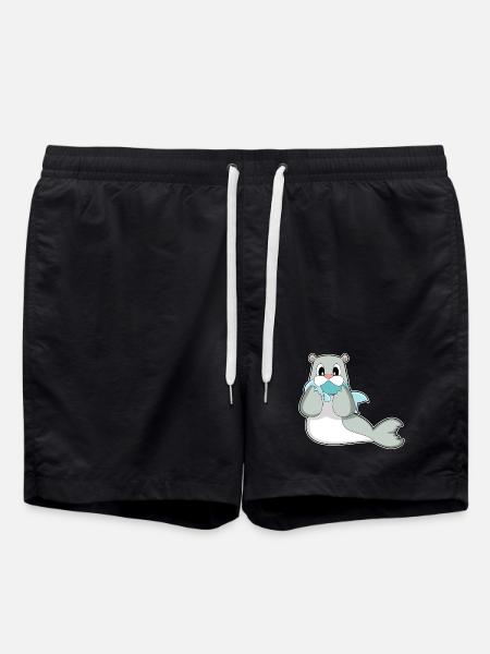 Poisson phoque - Short de bain - noir