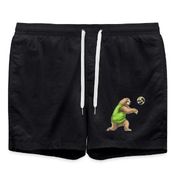 Sloth Volleyball Player Volleyball - Swim Trunks - black - Front - AI Model Male 185 light (185cm)